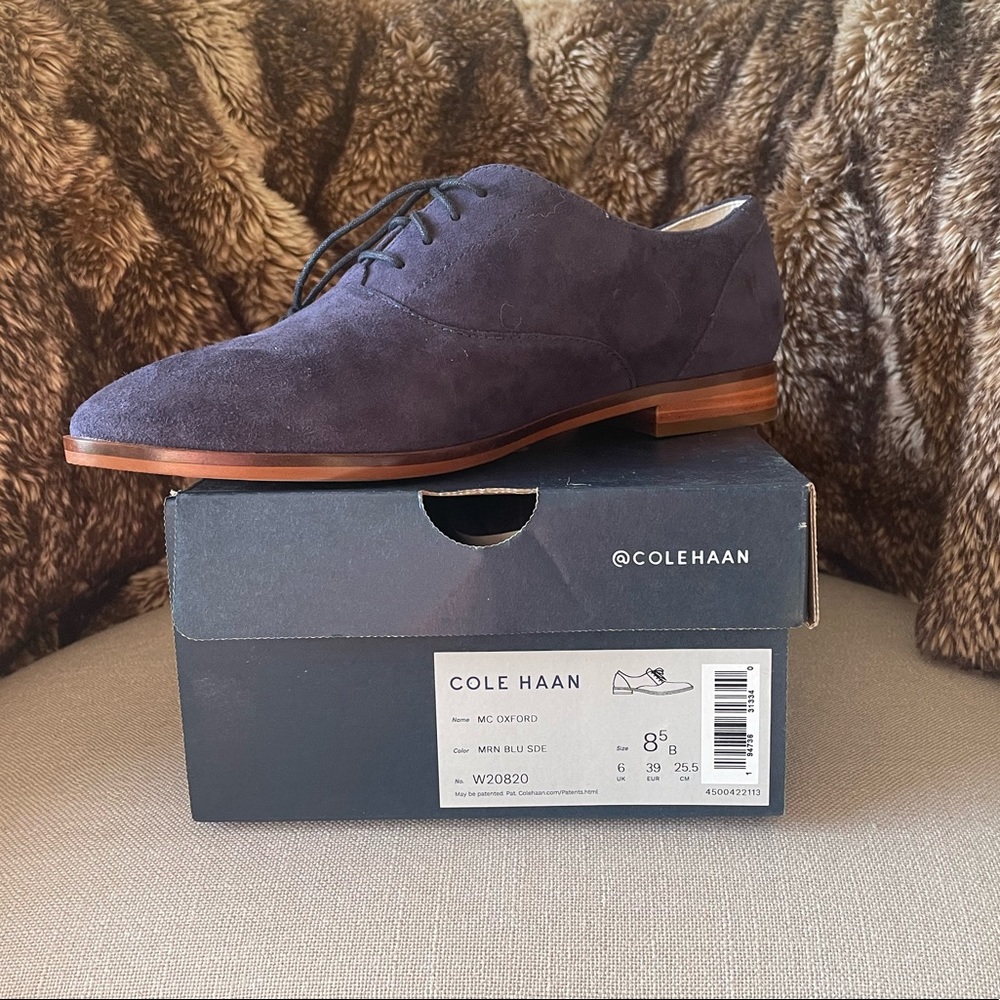 NWT Cole Haan blue suede oxfords size 8.5